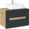 Koupelnový nábytek COMAD Závěsná skříňka s umyvadlem - ARUBA 829 cosmos, šířka 80 cm, dub craft/matná šedá cosmos