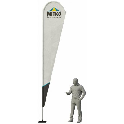 MITKO Reklamní vlajka Flyer XL (90x430 cm) s hliníkovým stožárem – Hřeb s rotátorem ⌀ 25 mm – Hledejceny.cz