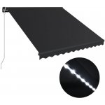 vidaXL Ručně zatahovací markýza s LED světlem 300 x 250 cm antracitová – Sleviste.cz