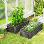 Outsunny 2 vyvýšené záhony 110 x 50 x 30 cm | tmavě šedé – Zboží Dáma
