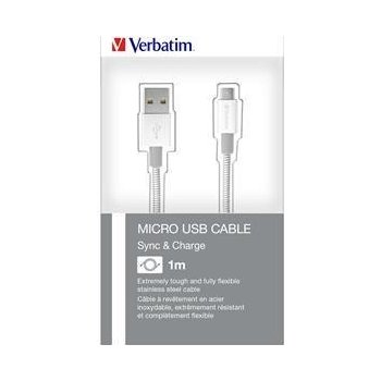 Verbatim 26615 USB, micro USB B, 100cm, stříbrný