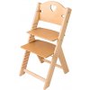 Sedees dřevěná rostoucí židle se srdíčkem bez povrchové úpravy