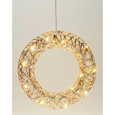 Koopman Vánoční dekorace kovový věnec 20 LED teplá bílá, zlatá, pr. 30 x 7 cm – Hledejceny.cz