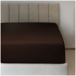 Polášek Prostěradlo jersey tmavě hnědé bavlna Bílé 220x220 – Zboží Dáma