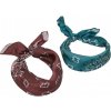 Šátek Satin bandana 2-pack cherry/teal