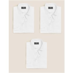 3 ks triček mírně projmutého střihu s dlouhým rukávem Marks & Spencer bílá