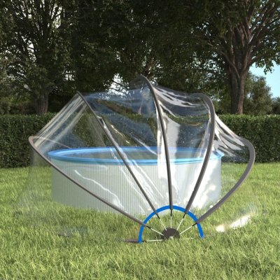 vidaXL Kopule na bazén kulatá 406 x 203 cm PVC – HobbyKompas.cz