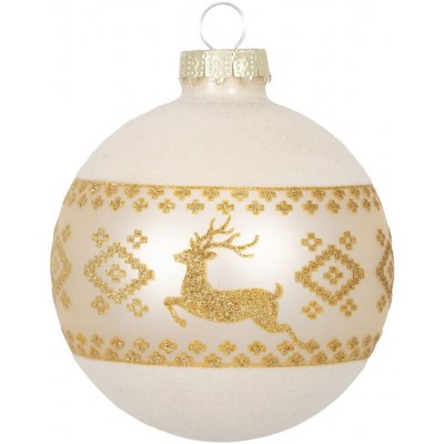 GREEN GATE Skleněná vánoční baňka Winter Deer zlatá barva sklo – Hledejceny.cz
