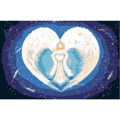 MALUJEŠ Malování podle čísel ANDĚL V SRDCI by LOUISE ART Rozměr 40 x 60 cm Rámování vypnuté plátno na rám – Sleviste.cz