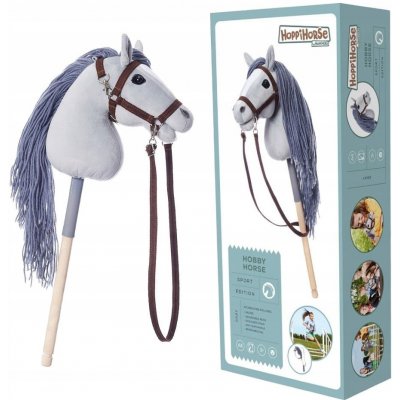 Kůň na tyči hobby horse HOPPIHORSE velikost A4 šedý – Zboží Dáma
