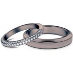 Savicki Snubní prsteny černé zlato ploché diamanty SAV OBR M4 D CZ – Zboží Mobilmania