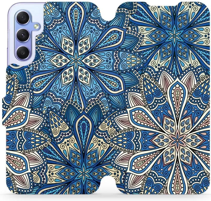 Pouzdro Mobiwear Flip Samsung Galaxy A34 5G - V108P Modré mandala květy