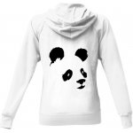 Mikina na zip unisex s potiskem panda Bílá – Sleviste.cz