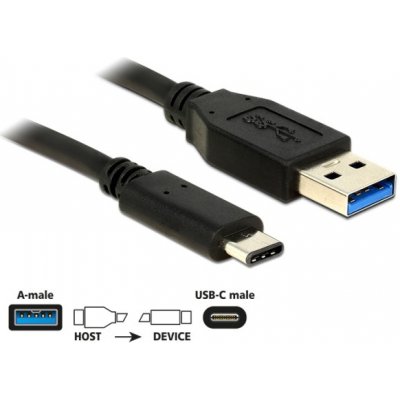 Delock DL0196 USB 10 Gbps (USB 3.1, Gen 2) Typ A samec > USB Type-C™ samec 0,5m, černý – Zboží Mobilmania