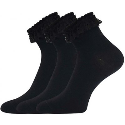Boma Krajka dámské slabé ponožky 3 páry černá – Zboží Mobilmania