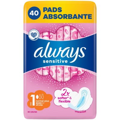 Always Ultra Sensitive Normal Plus vložky s křidélky 40 ks