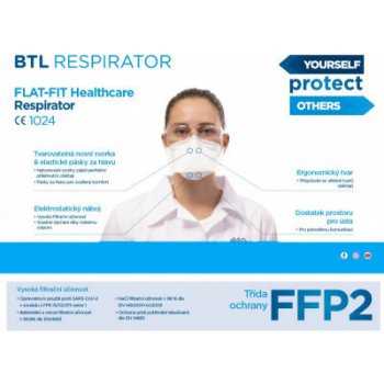 BTL FLAT-FIT Healthcare respirátor FFP2 25 ks