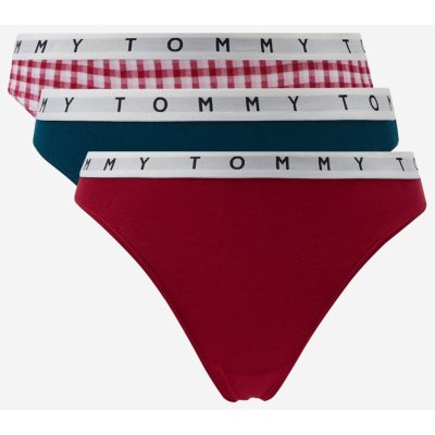 Tommy Hilfiger Underwear Sada tří tang v petrolejové a červené – Zbozi.Blesk.cz