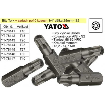 Bit torx T20 x 1/4”, dl.25mm 10 ks – Sleviste.cz