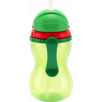 Canpol Babies Cestovní sportovní láhev se slámkou zelená 370 ml – Zboží Mobilmania