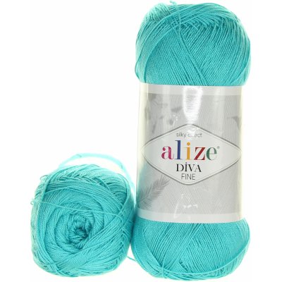 Alize Diva Fine 376 světle tyrkysová – Zboží Mobilmania
