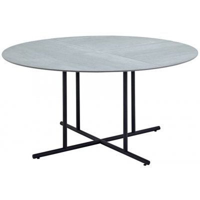 Gloster Jídelní stůl Whirl, kulatý 150x73 cm, nerezový rám lakovaný černošedý (meteor), keramická deska šedá (pumice) 4-dílná – Hledejceny.cz