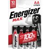 Baterie primární Energizer Max AA 4ks E303323700