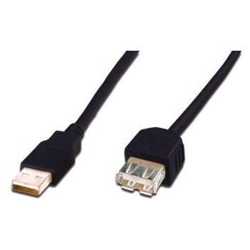 Digitus AK-300201-050-S USB kabel prodlužovací A-A, 2xstíněný, měď, 5m, černý