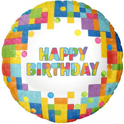 Party Pal Foliový balonek Block Happy Birthday 45 cm