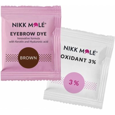 Nikk Mole NEW barva na obočí sáček 5 ml + oxidant Dark Brown 5 ml – Zboží Dáma