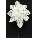 mykreative Dekorace zmrzlá růže bílá, glitter, 14 cm – Hledejceny.cz