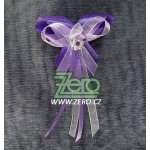 Vonička (vývazek) svatební - tm. fialová s perlovým květem II – Zboží Dáma