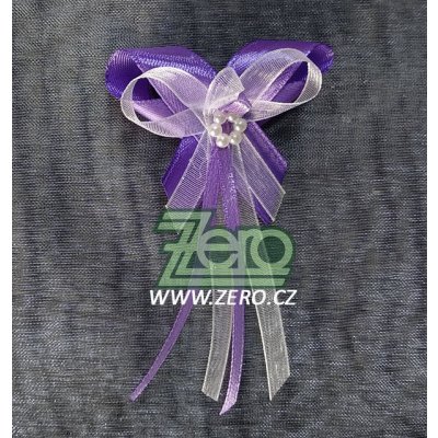 Vonička (vývazek) svatební - tm. fialová s perlovým květem II – Zboží Dáma