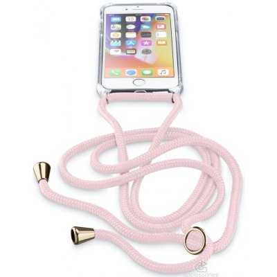 Pouzdro Cellularline Neck-Case s černou šňůrkou na krk Apple iPhone 6/7/8 růžové