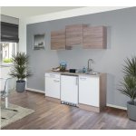 Flex Well rovná kuchyňská linka se spotřebiči Samoa 150,5 cm barva čela bílá sonoma dub matná barva korpusu sonoma dub – Hledejceny.cz