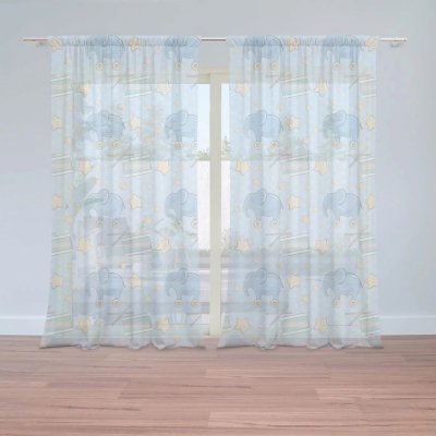 Záclony Bubny a sloni: 2 ks - 150x250 cm - Sablio – Hledejceny.cz