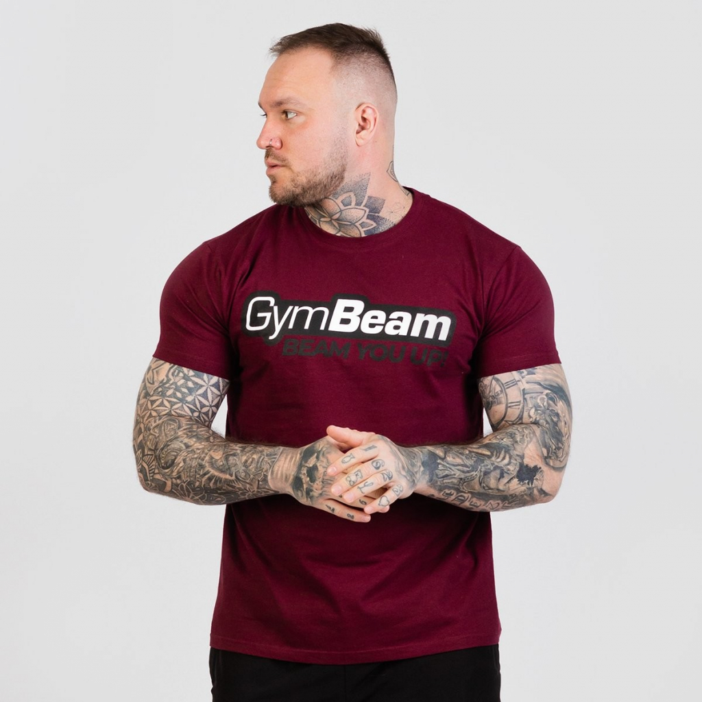 GymBeam tričko Beam Burgundy burgundy