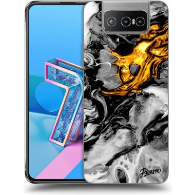 Pouzdro Picasee silikonové Asus Zenfone 7 ZS670KS - Black Gold 2 čiré – Sleviste.cz