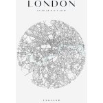 Plakát Londýn mapa města kruh 40X50 cm