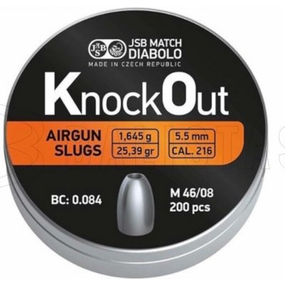 Diabolky JSB KO Slugs .216 5,5 mm 1.645 g 200 ks – Hledejceny.cz
