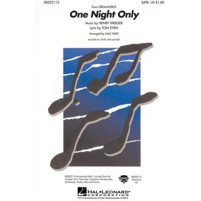 One Night Only from Dreamgirls noty na sborový zpěv SATB SADA 5 ks – Zbozi.Blesk.cz