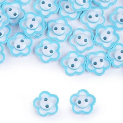 Knoflík plastový 12mm květ modrý – Zboží Dáma