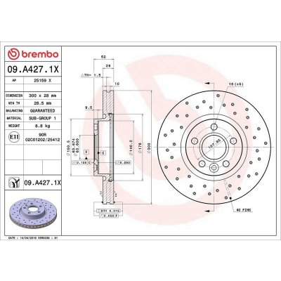 Brzdový kotouč BREMBO 09.A427.1X – Hledejceny.cz