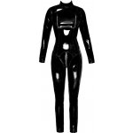 Black Level Lakovaný dámský overal s dvoucestným zipem a zipy na prsou – Sleviste.cz