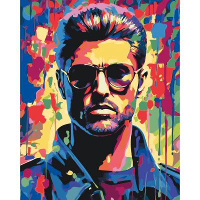 MALUJEŠ Malování podle čísel GEORGE MICHAEL Rozměr 80 x 100 cm Rámování bez rámu a bez vypnutí plátna – Hledejceny.cz