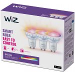 WiZ SET 3x LED skleněná žárovka GU10 4,7W 400lm 2200-6500K RGB IP20, stmívatelná – Zboží Živě