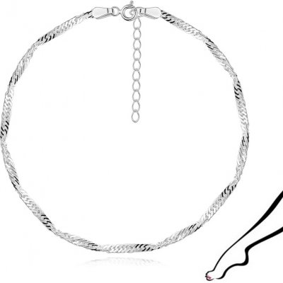 Šperky eshop Náramek na kotník ze stříbra pevně spojená oválná očka, spirála AB17.14 – Hledejceny.cz