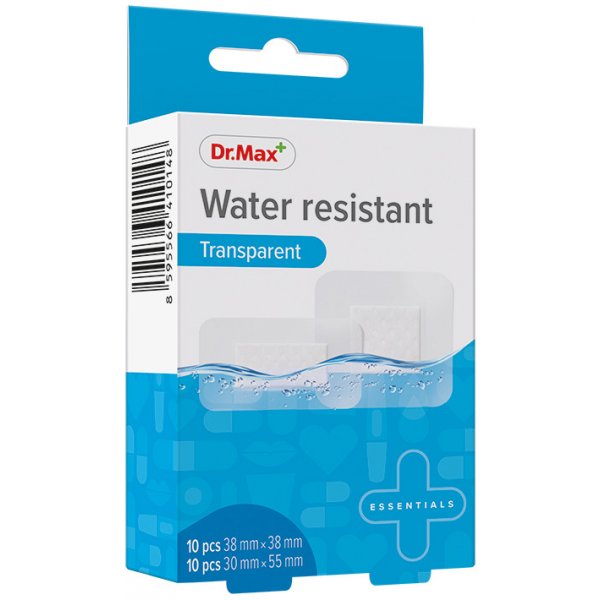 Náplast Dr.Max Water resistant Transparent 2 velikosti náplast 20 ks