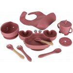 KIK Silikonové dětské nádobí baby crab sada tmavě růžová 9 ks – Zboží Mobilmania