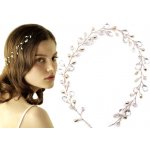 Camerazar Svatební Drátěný Diadém do Vlasů s Krystaly a Korálky, Stříbrný, 42 cm – Sleviste.cz